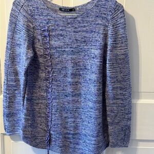 NIC+ZOE Blue and White Knit Top